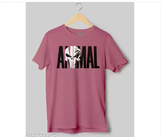 Men Cotton Printed Round Neck Half T-shirt